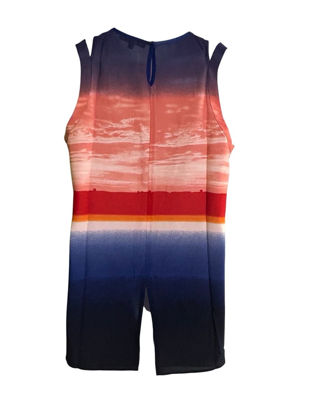 NWOT Joan Vass New York Wonen’s Sleeveless Blouse Multi Color Lightweight Sz Med - Picture 2 of 9